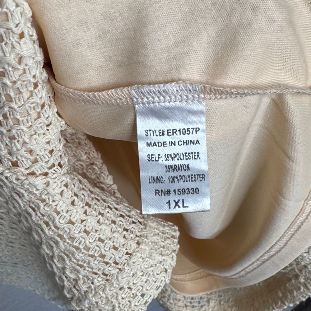 Heyson Ready For The Day Crochet Romper 1XL cream beige boho cottagecore coastal - Picture 5 of 8